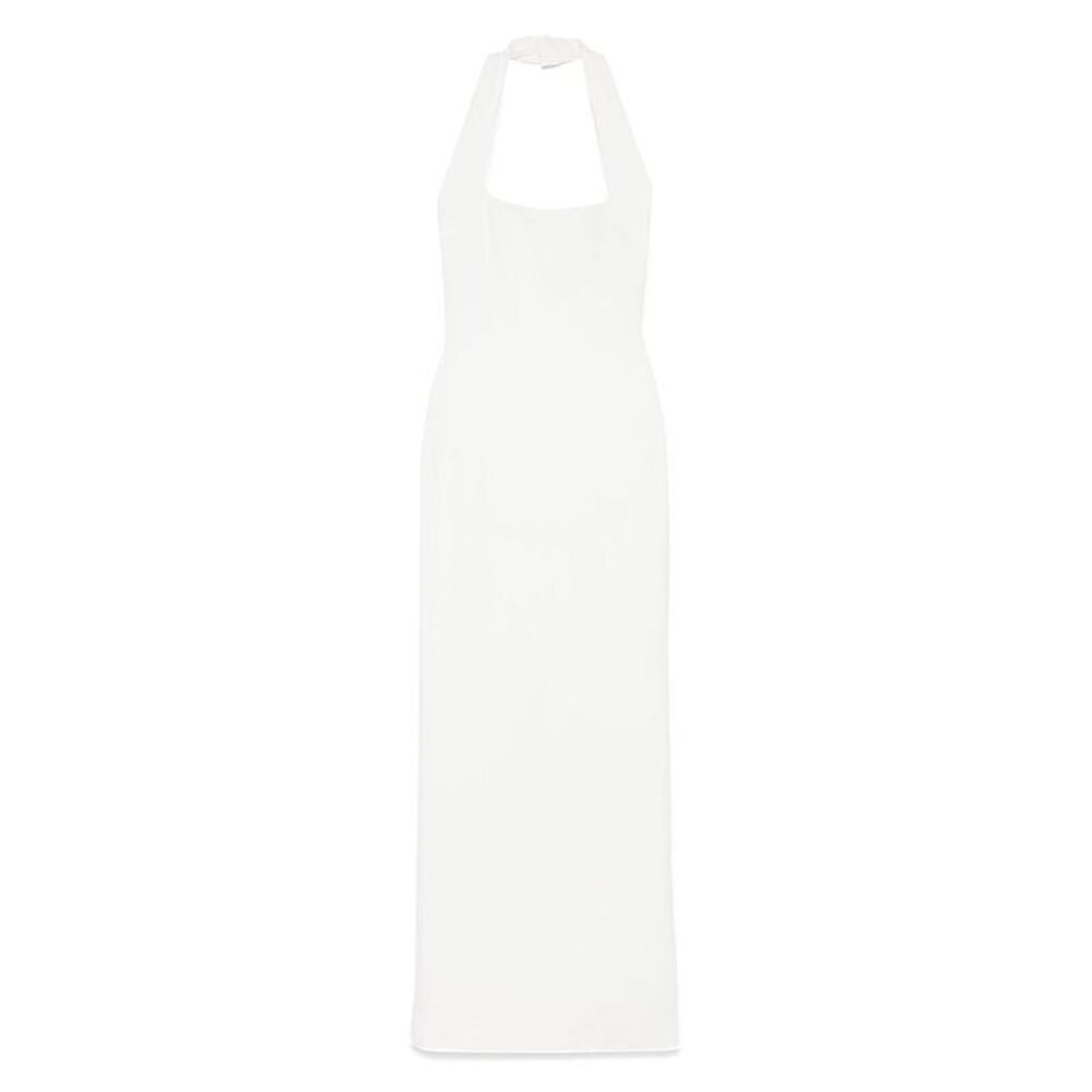 SOLACE LONDON Halter Neck Maxi Dress Women Beige Dresses